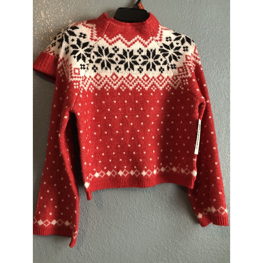 No Boundaries Women M Fairaisle Jacquard Pullover Sweater Beanie Set 2-Piece - Picture 4 of 11